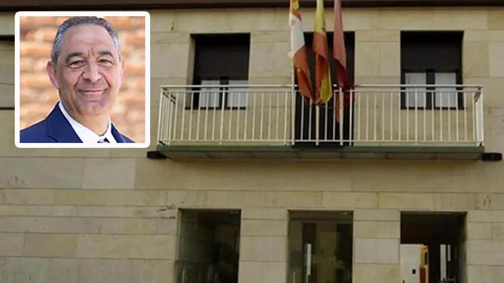 El alcalde de Renedo y una imagen del ayuntamiento de la localidad