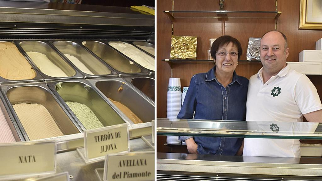 Carmen y Antonio, dos de los tres dueños y sus helados