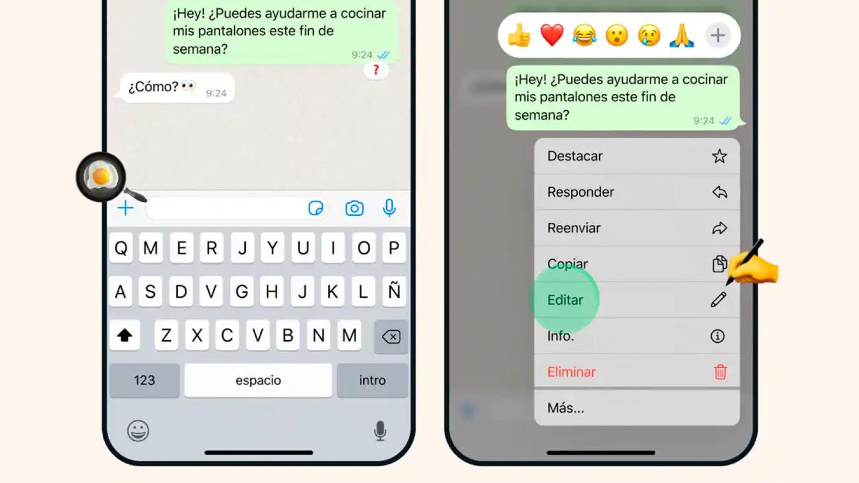 Editar un mensaje de WhatsApp