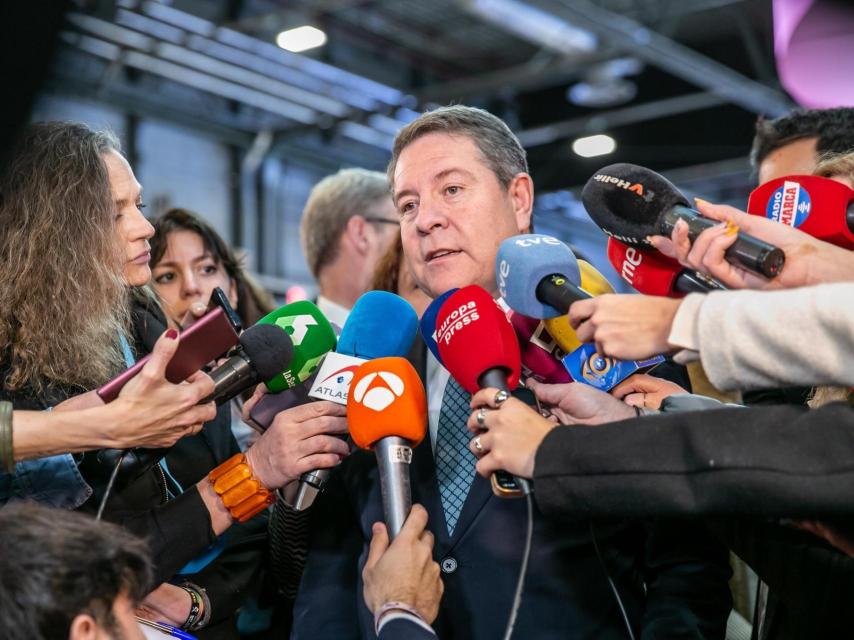El presidente de Castilla-La Mancha, Emiliano García-Page, este miércoles en Fitur.