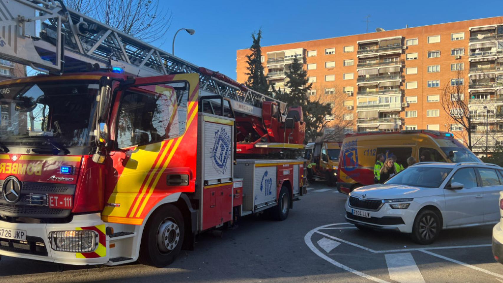 Los bomberos en Hortaleza.