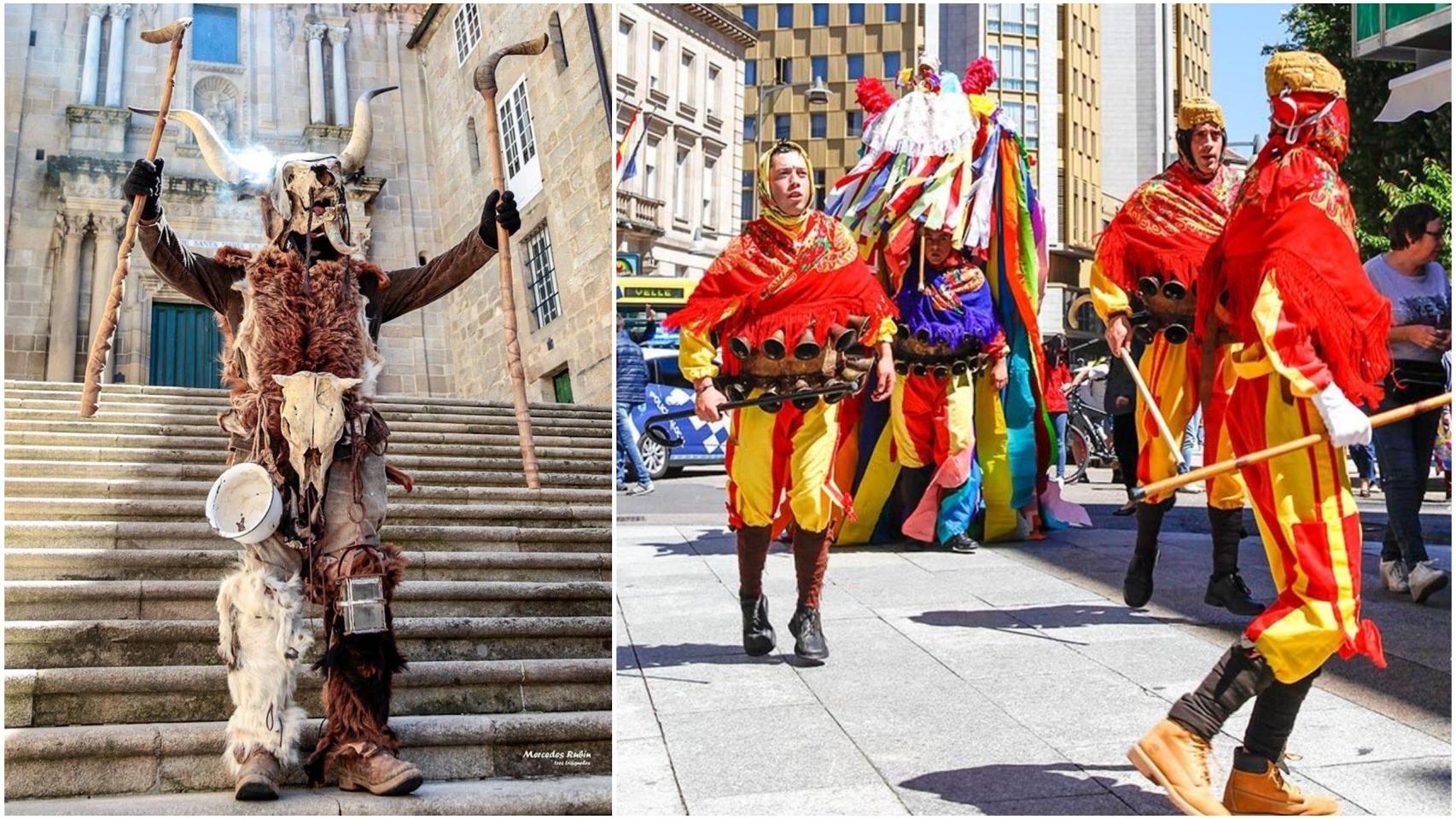 Volantes y maragato en el carnaval de Santiago de Arriba, Chantada.