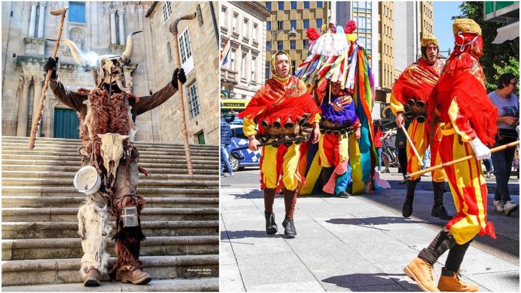 Volantes y maragato en el carnaval de Santiago de Arriba, Chantada.