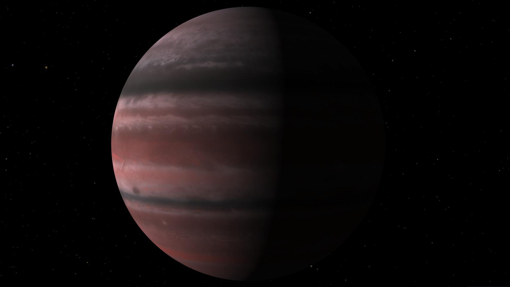 Una representación visual del exoplaneta.