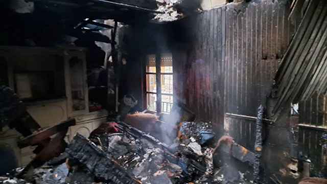 Casa incendiada en la localidad leonesa de Valseco
