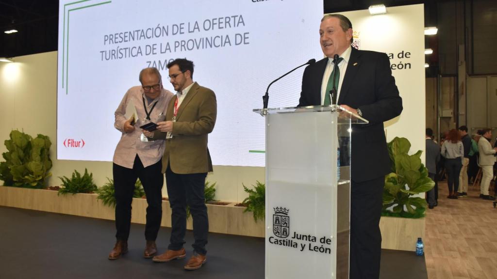 Javier Faúndez presenta la campaña turística de Zamora en Fitur, junto a Víctor López de la Parte y Christoph Strieder