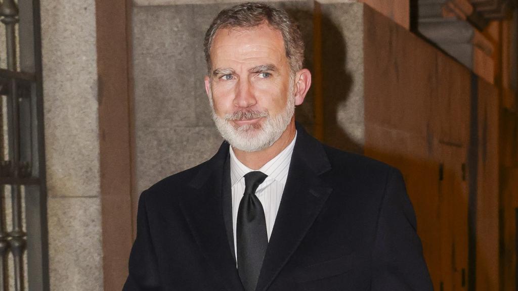 Felipe VI a su llegada a la iglesia, este jueves, 25 de enero, en Madrid.