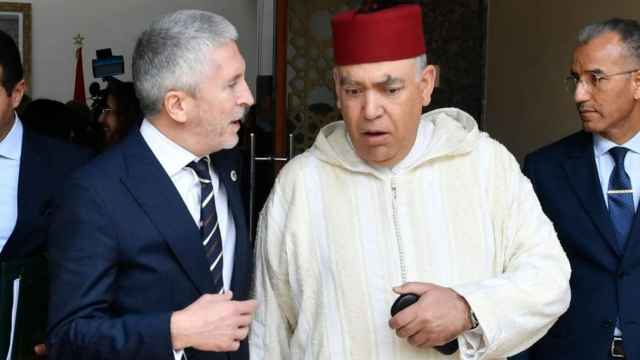 El ministro del Interior español, Fernando Grande-Marlaska, con su homólogo marroquí, Abdelouafi Laftit, el viernes pasado en Rabat.