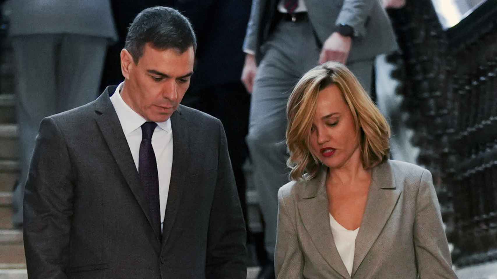 Pedro Sánchez y Pilar Alegría, presidente del Gobierno y ministra de Educación y FP.