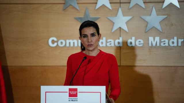 Rocío Monasterio, portavoz de Vox en la Asamblea de Madrid, durante una comparecencia en la Real Casa de Correos, el pasado 17 de enero.