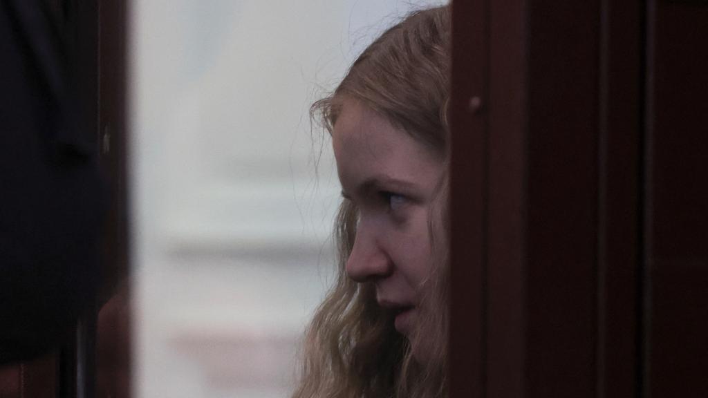 Darya Trepova, durante su juicio en San Petersburgo el 25 de enero de 2024.