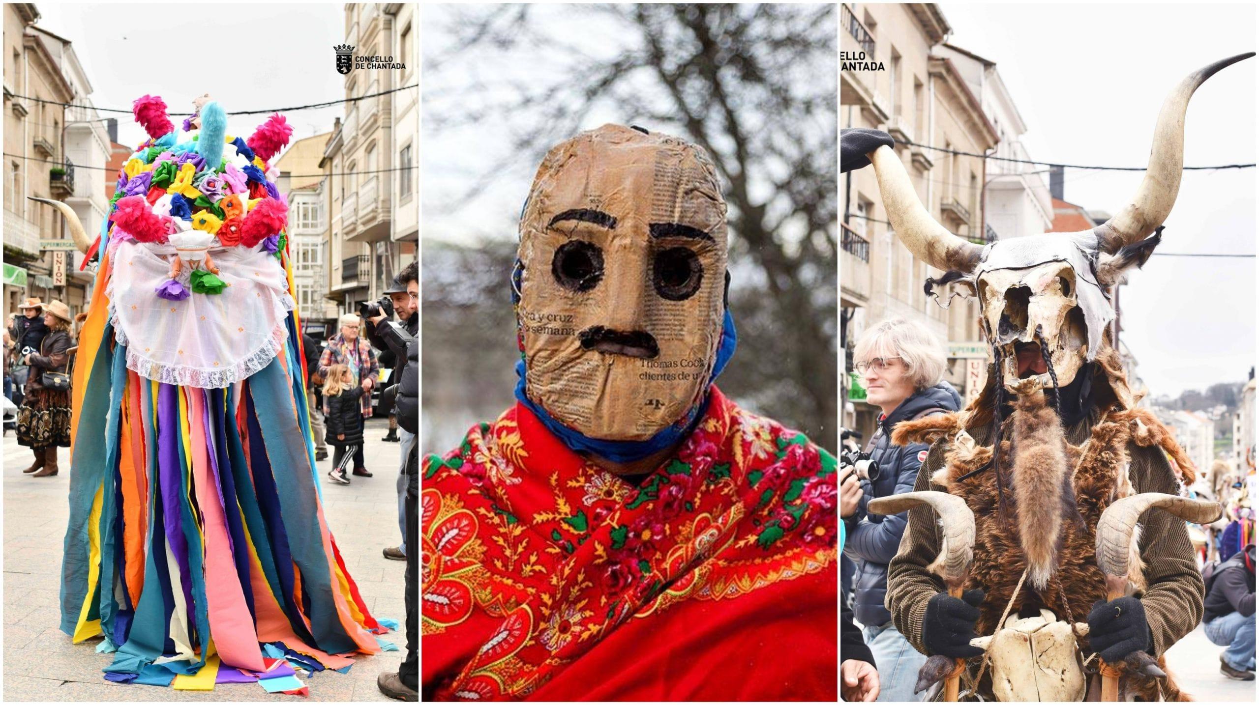 Máscaras tradicionales del Entroido Ribeirao. Foto: Entroido Ribeirao