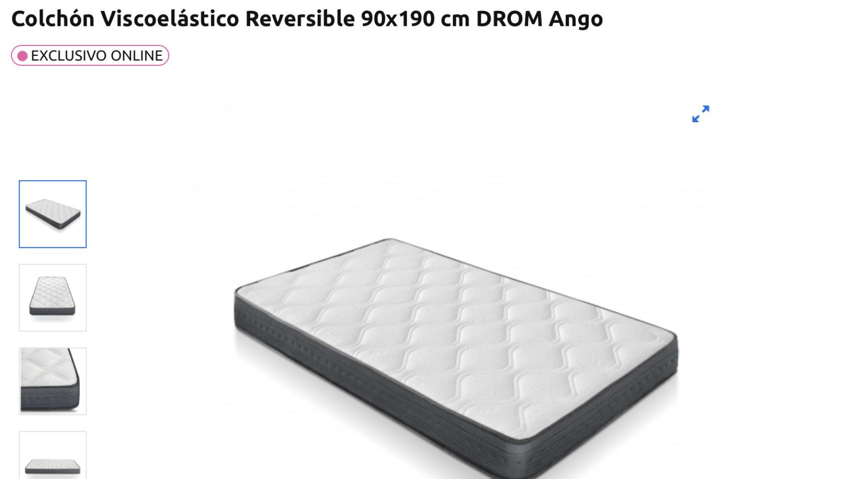 Colchón Viscoelástico Reversible 90x190 cm DROM Ango
