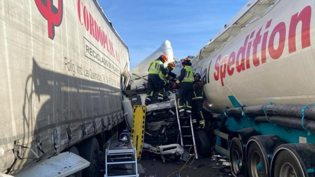 Accidente en la A-4, a la altura de Santa Cruz de Mudela.