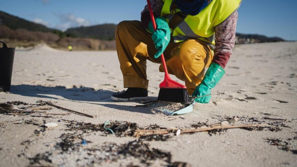 Playa de Area Maior (Concello de Muros, Galicia), una de las afectadas por los pellets. Foto:  Laura Mateo