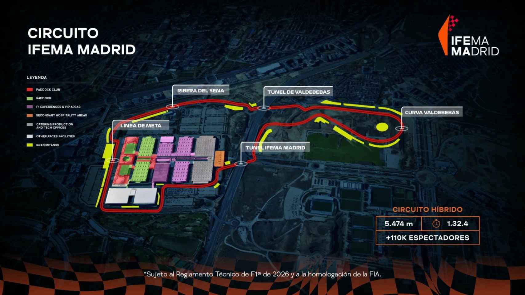 Trazado del circuito del Gran Premio de Madrid.
