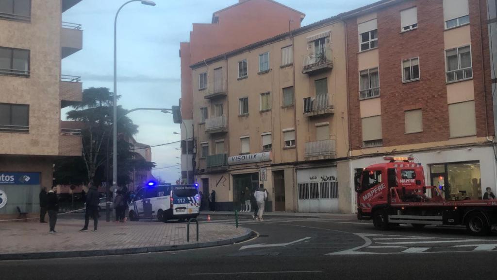 La Policía Municipal en el lugar del suceso