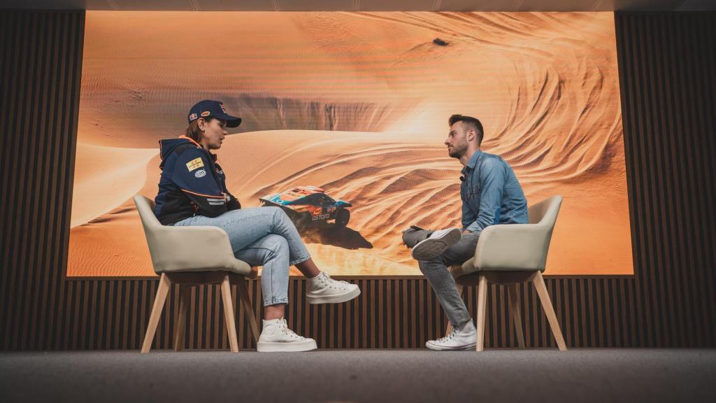 La piloto Laia Sanz durante una entrevista con EL ESPAÑOL