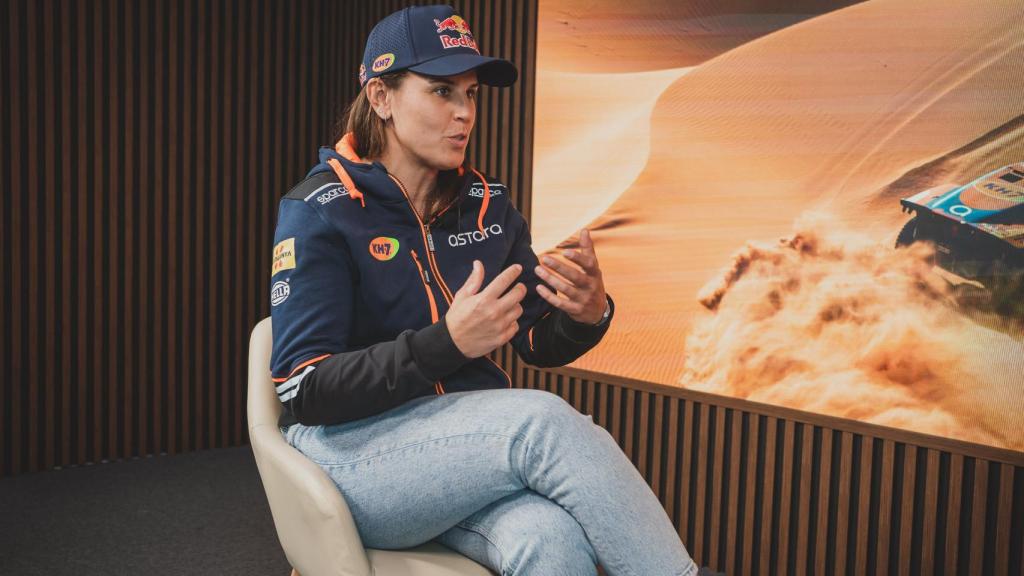La piloto Laia Sanz durante una entrevista con EL ESPAÑOL