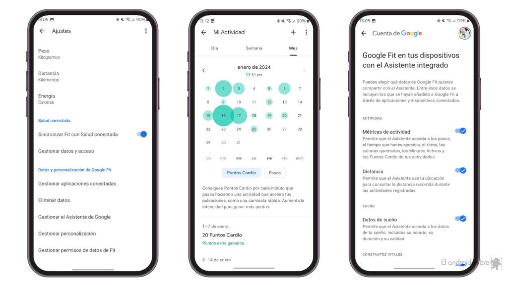 Interfaz de Ajustes de la aplicación