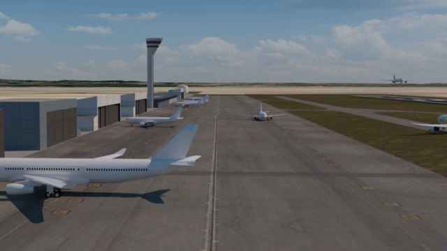 Recreación de la pista del proyecto del aeropuerto Air City Madrid Sur.
