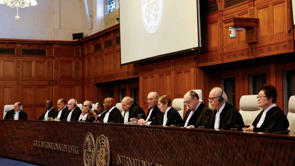 Jueces de la Corte Internacional de Justicia (CIJ) durante la audiencia de enero solicitada por Sudáfrica contra Israel.
