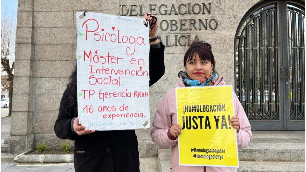 Protesta de este viernes frente a la Delegación del Gobierno de A Coruña