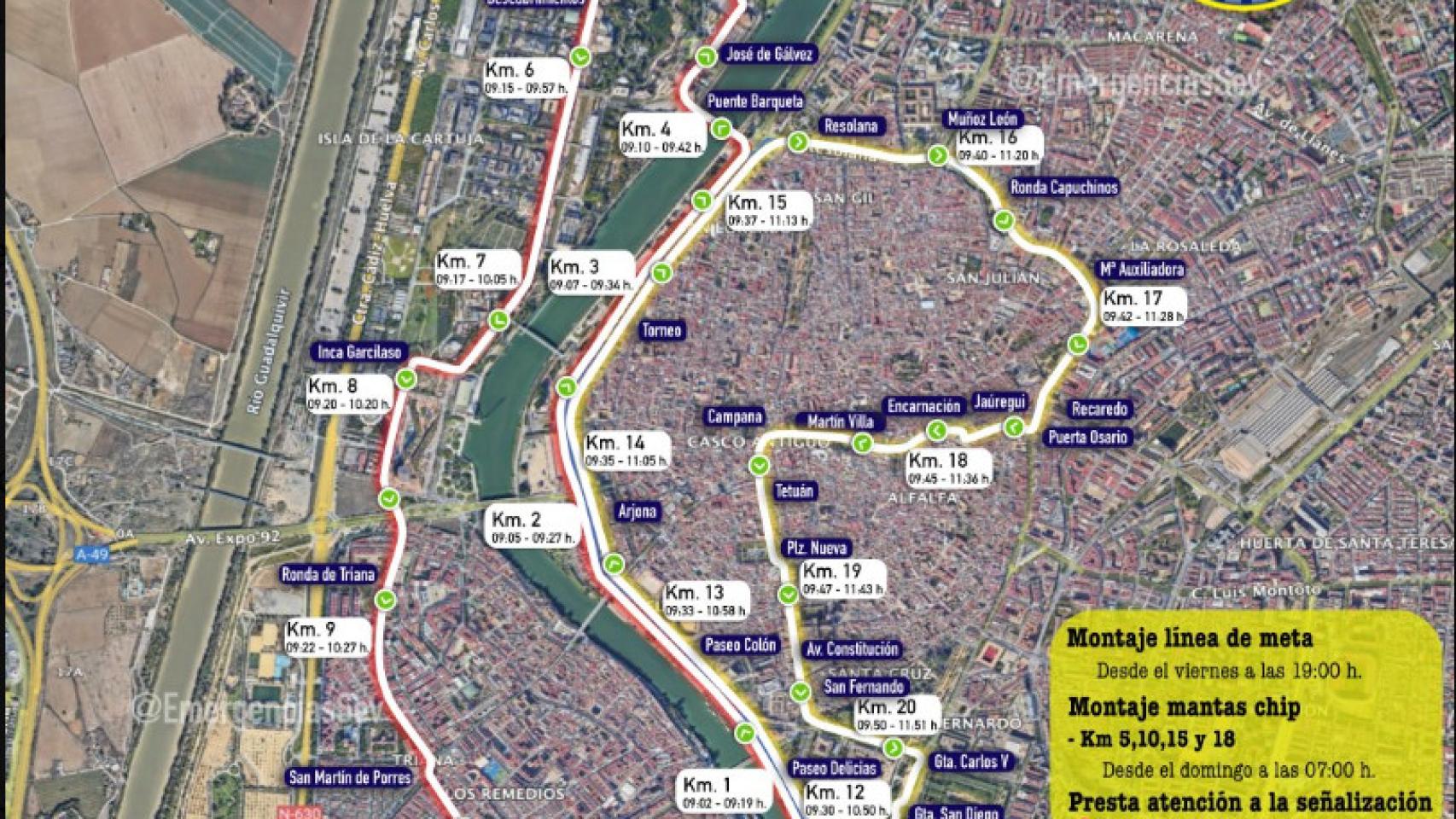 Media maratón de Sevilla 2024: horario, por dónde pasa y cómo esquivar los cortes de tráfico