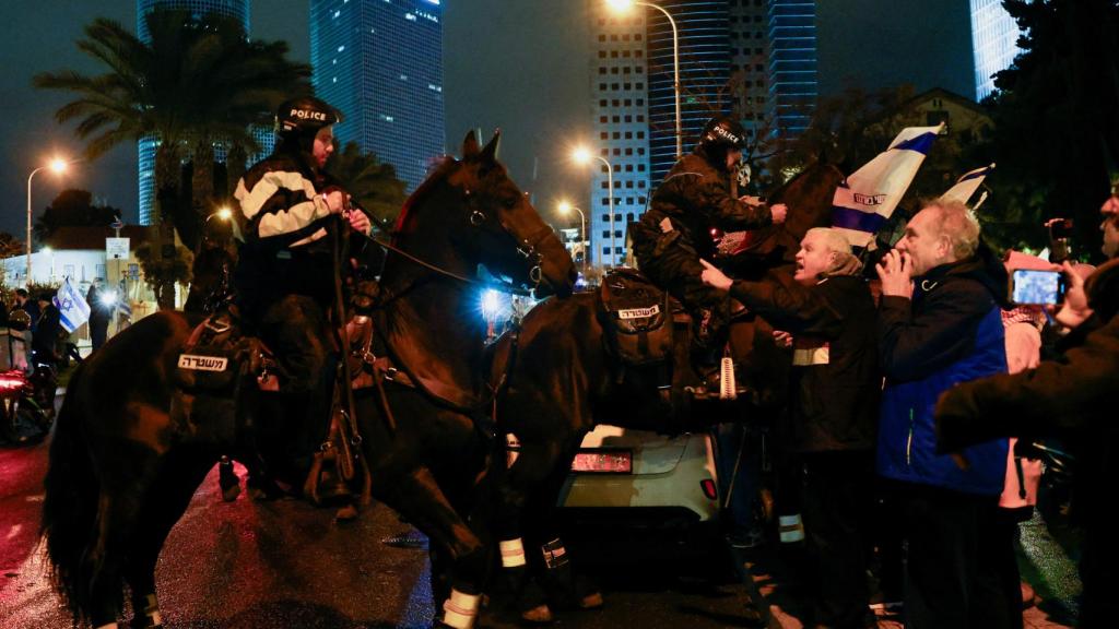 Manifestación exigiendo un alto el fuego en Gaza, en Tel Aviv.