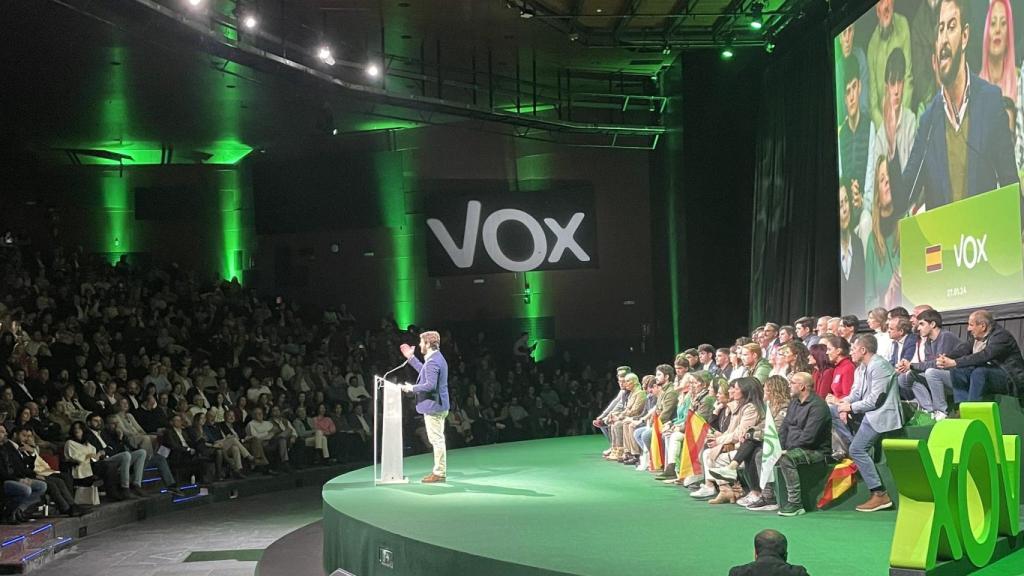 Gallardo, durante su intervención esta mañana en la Asamblea General de Vox