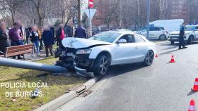 Imagen del coche accidentado en Burgos