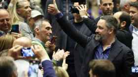 El líder de Vox, Santiago Abascal, este sábado durante la asamblea de su partido.