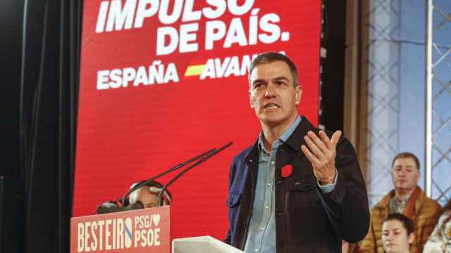 Pedro Sánchez en el acto del PSOE en Lugo