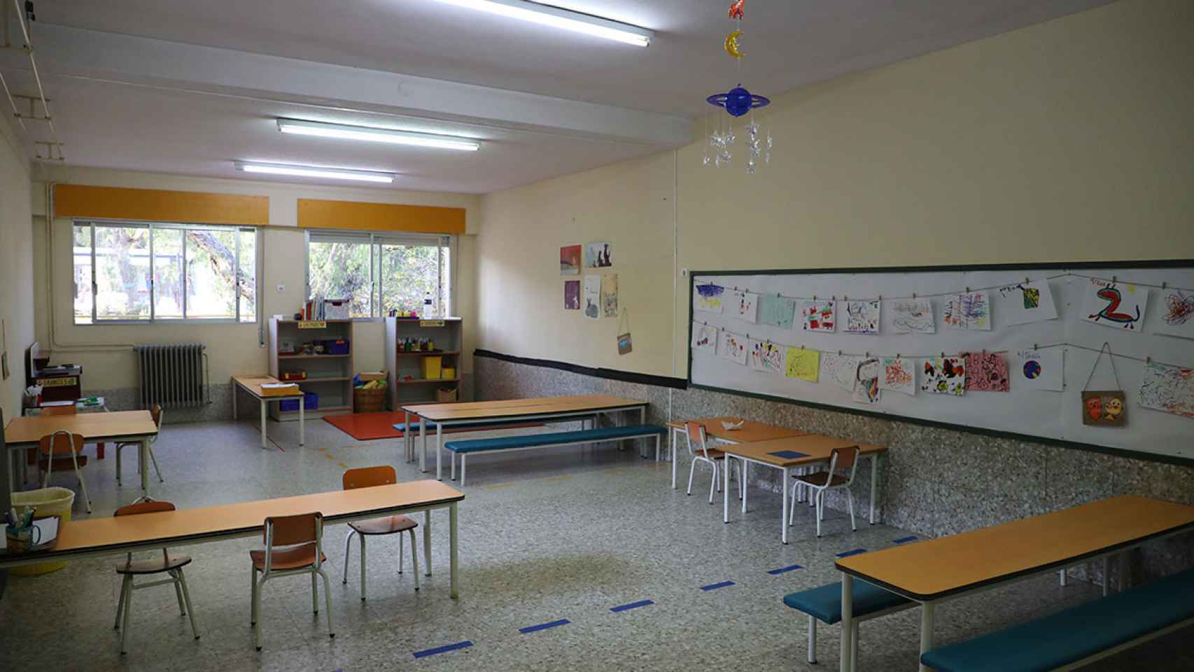 Una de las aulas de la escuela infantil Aire Libre en San Juan de Alicante.
