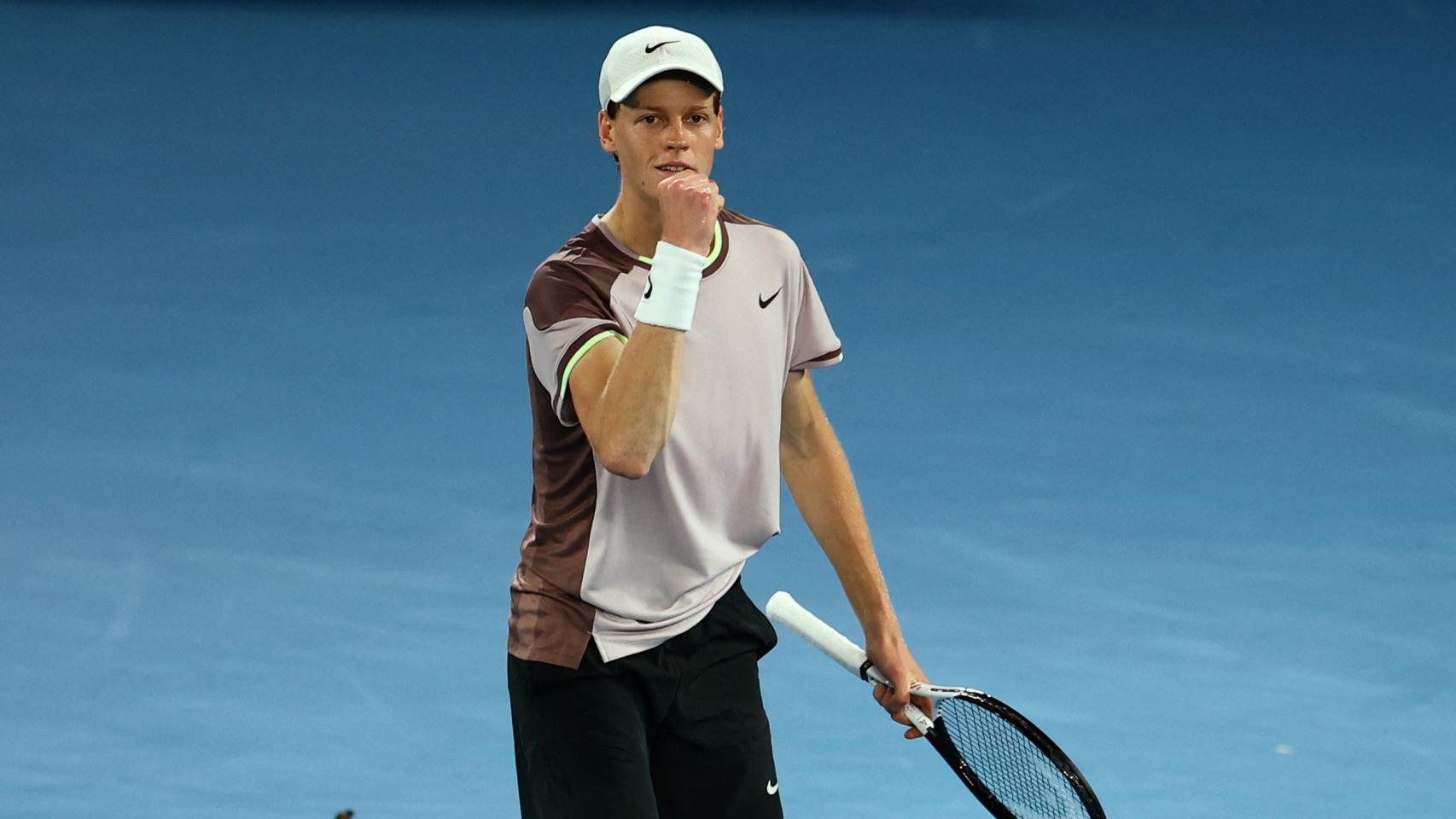 Jannik Sinner celebra un punto en la final del Open de Australia.