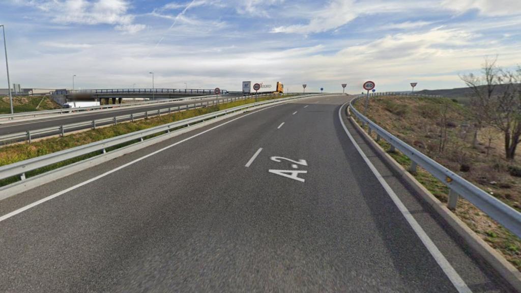 A-2 a su paso por Alovera (Guadalajara). Foto: Google Maps.
