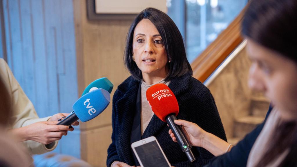 La Secretaria de Estado de Industria, Rebeca Torró, ante los medios.