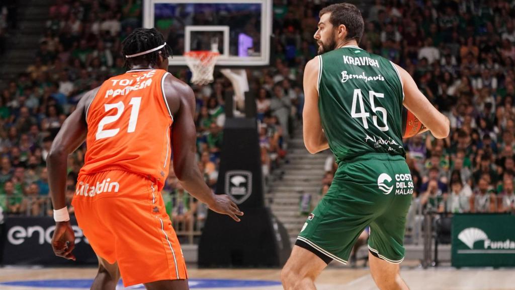 David Kravish durante un partido del Unicaja contra Valencia Basket