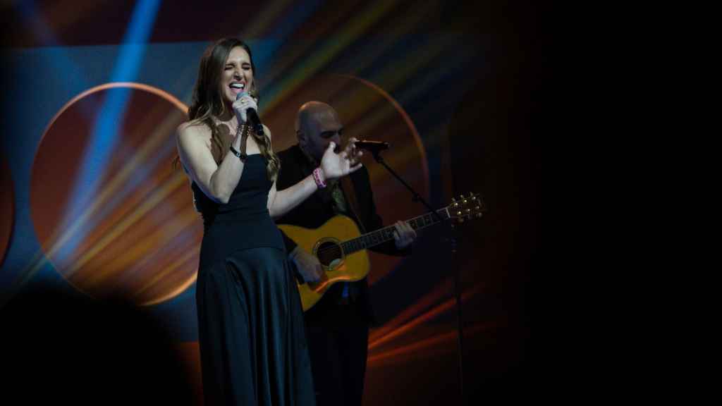 Conchita durante su actuación.