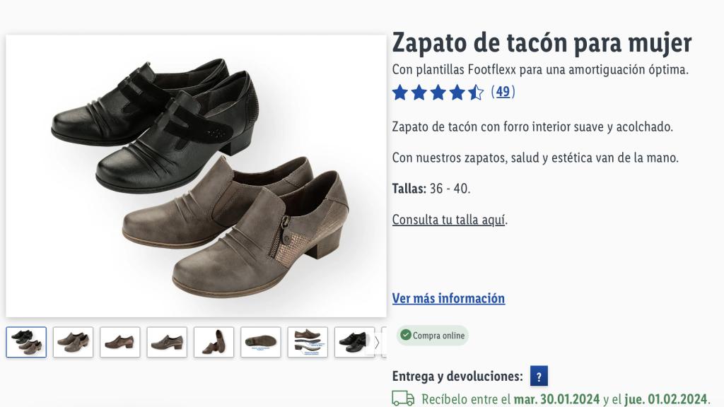 Zapato de tacón.