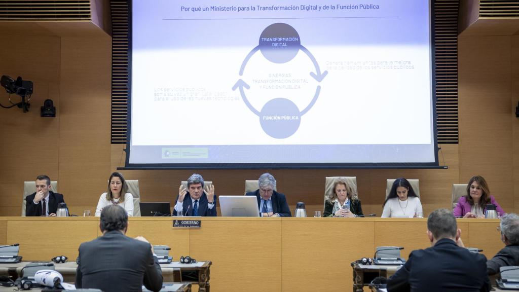 José Luis Escrivá, ministro para la Transformación Digital y de Función Pública, en el Congreso de los Diputados.
