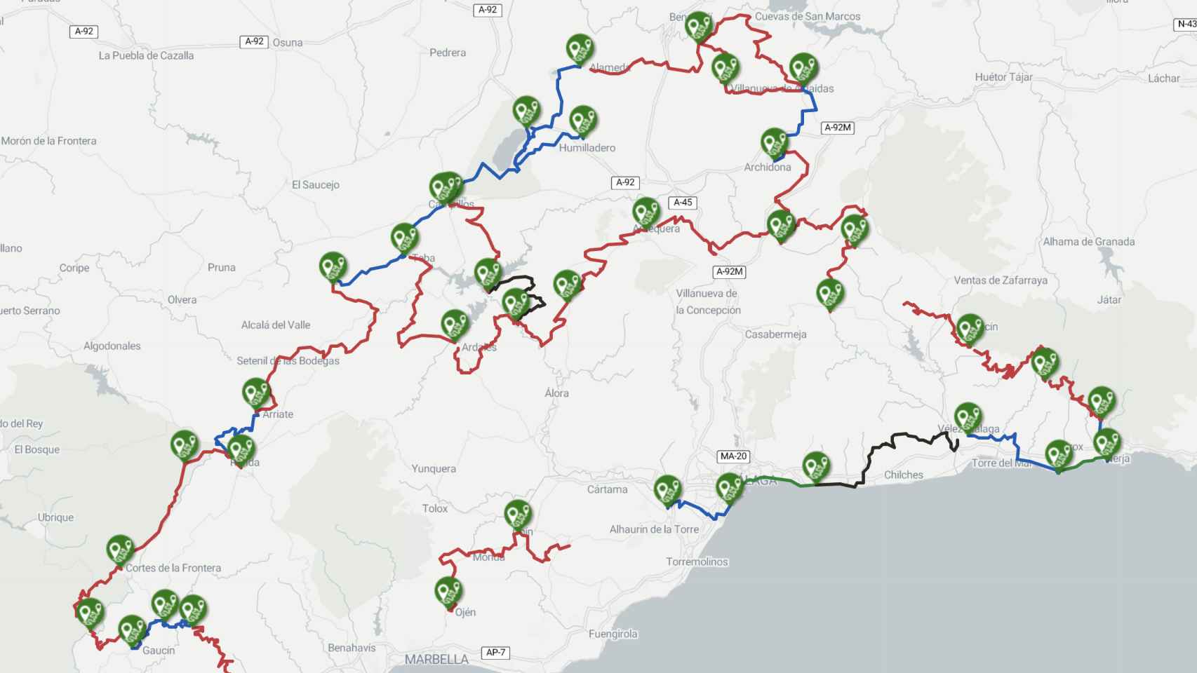 Mapa de la web biketerritory.com/senda