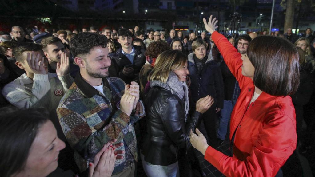 Diana Morant, durante el mitin. Efe / Natxo Francés