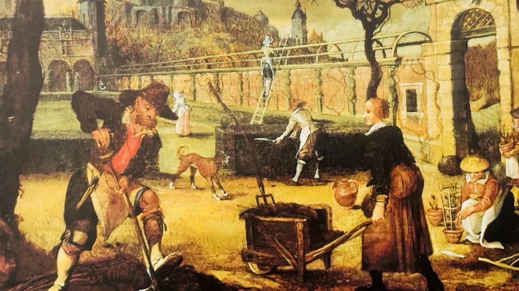 Recreación del trabajo de un campesino medieval.