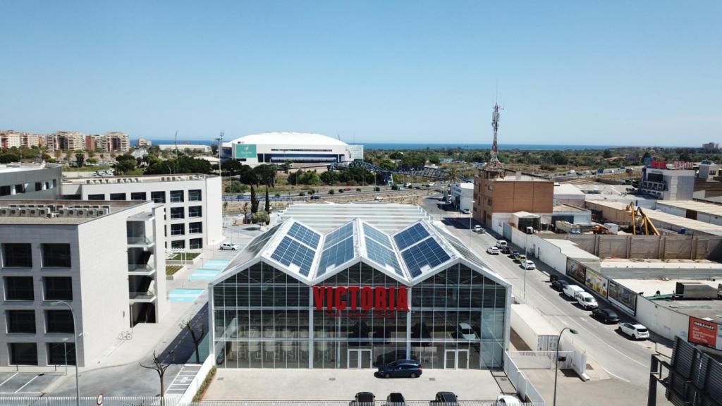 Vista de la planta fotovoltaica de Cervezas Victoria en Málaga.