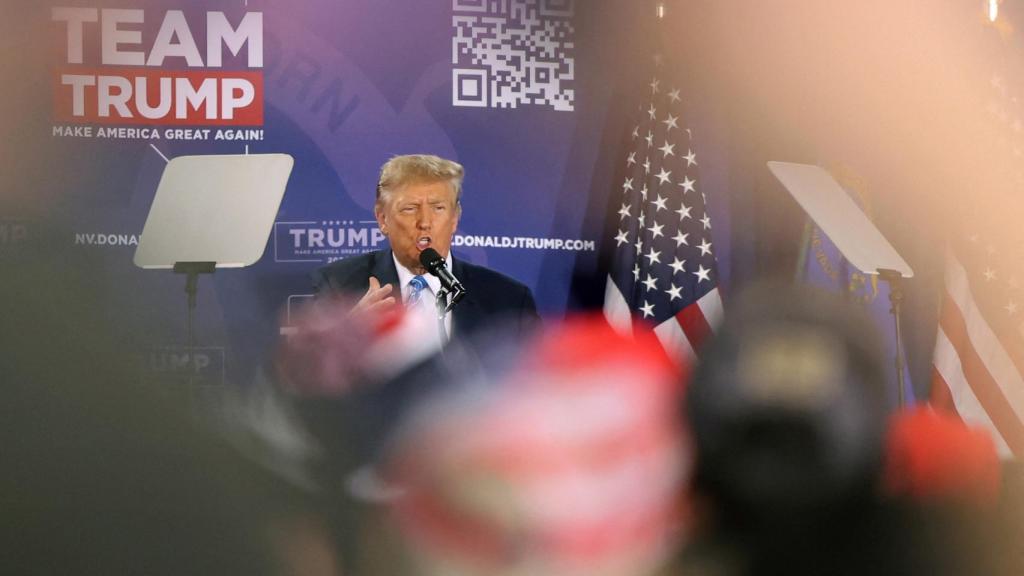 Donald Trump en un mitin de campaña en Las Vegas, Nevada (EEUU), el 27 de enero 2024.
