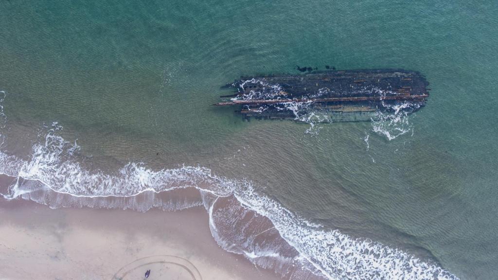 Vista aérea del naufragio
