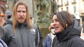 El procurador de Podemos, Pablo Fernández, y la candidata del partido a las europeas, Irene Montero, este martes en Valladolid.