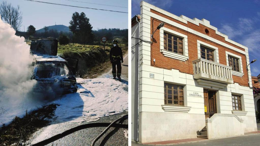 Ayuntamiento de Fombellida y una imagen del suceso