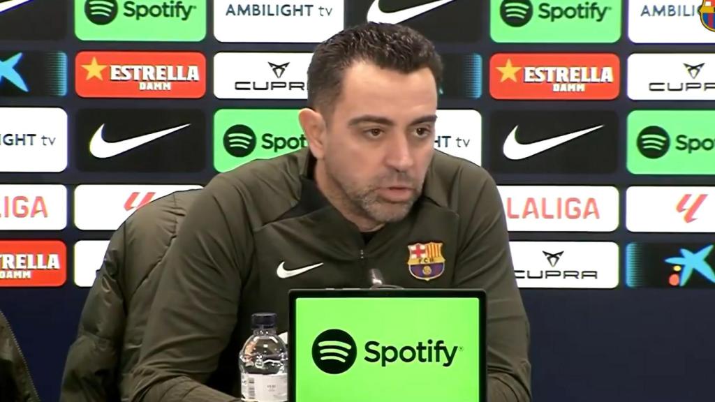Xavi Hernández, durante la rueda de prensa.